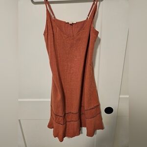 NEW LA Hearts mini dress rust lace trim